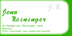 jeno meininger business card